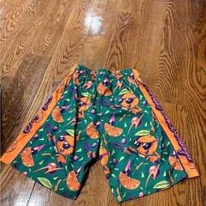 Kids' Green & Orange Fruit-Print Athletic Shorts